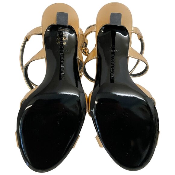 Barbara Bui Gold Strappy Criss Cross Sandals - Picture 5 of 9